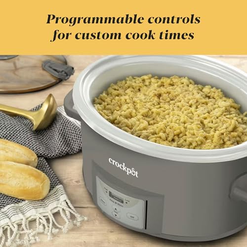 Crock-Pot Locking Lid 6qt Cook and Carry Programmable Slow Cooker Moonshine Green (Grey) - My Kitchen Products