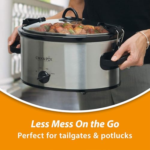 Crock-Pot SCCPVL600S Cook' N Carry 6-Quart Oval Manual Portable Slow Cooker, Silver - My Kitchen Products