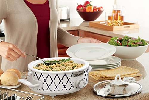 Crock-Pot Small 2.5 Quart Casserole Slow Cooker in White/Blue, Enjoy Eye-Catching Quick Meals, Durable and Compact - My Kitchen Products