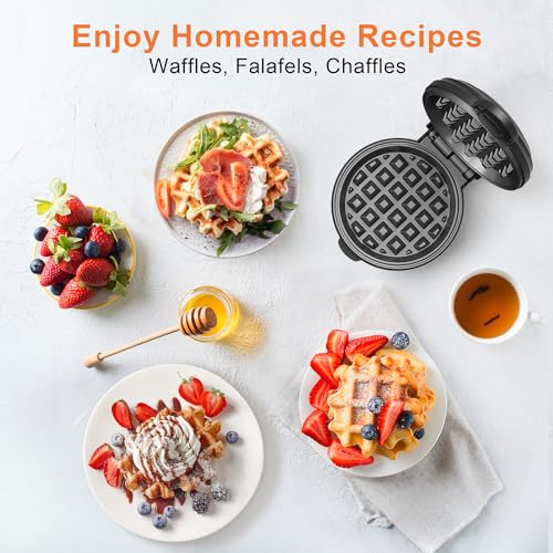 CROWNFUL Mini Waffle Maker, 4" Chaffle Maker with Compact Design, Easy to Clean, Non-Stick Surface, Recipe Guide Included, Perfect for Breakfast, Dessert, Sandwich, or Other Snacks - My Kitchen Products