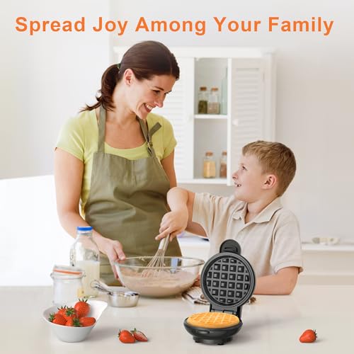 CROWNFUL Mini Waffle Maker, 4" Chaffle Maker with Compact Design, Easy to Clean, Non-Stick Surface, Recipe Guide Included, Perfect for Breakfast, Dessert, Sandwich, or Other Snacks - My Kitchen Products
