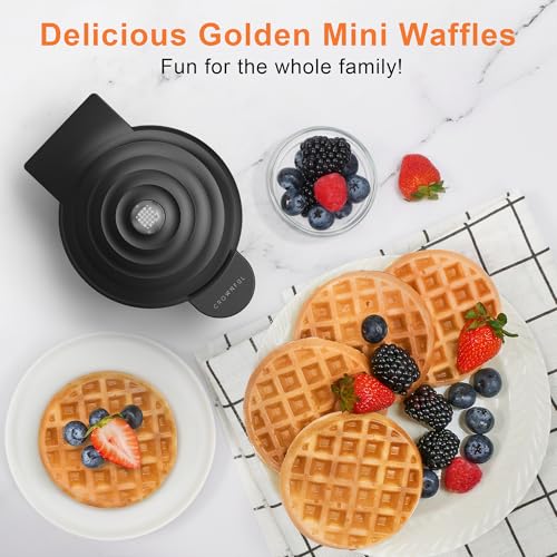 CROWNFUL Mini Waffle Maker, 4" Chaffle Maker with Compact Design, Easy to Clean, Non-Stick Surface, Recipe Guide Included, Perfect for Breakfast, Dessert, Sandwich, or Other Snacks - My Kitchen Products