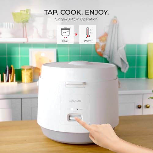 CUCKOO Basic Rice Cooker 10-Cup Uncooked / 20-Cup Cooked, Large Rice Maker and Warmer with Nonstick Inner Pot, Easy to Use with Auto Keep Warm, Includes Steam Tray, White (CR-1095) - My Kitchen Products