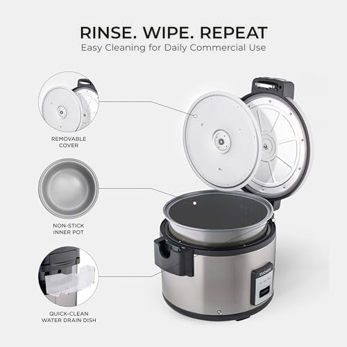 CUCKOO Commercial Rice Cooker & Warmer, Extra Large Rice Cooker 30-Cup Uncooked / 60-Cup Cooked, Professional Industrial Grain Cooker with Large Capacity, Easy One-Touch Operation, Silver (CR-3032) - My Kitchen Products