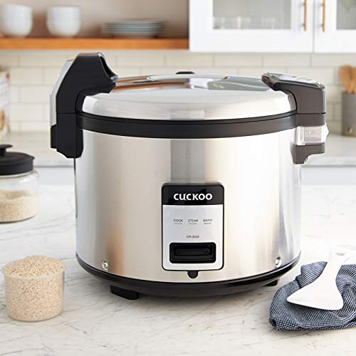 CUCKOO Commercial Rice Cooker & Warmer, Extra Large Rice Cooker 30-Cup Uncooked / 60-Cup Cooked, Professional Industrial Grain Cooker with Large Capacity, Easy One-Touch Operation, Silver (CR-3032) - My Kitchen Products