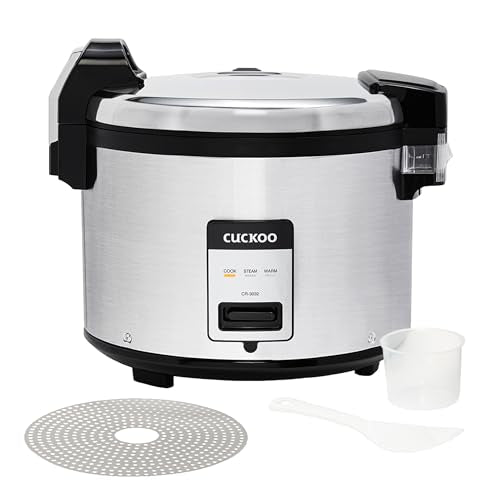 CUCKOO Commercial Rice Cooker & Warmer, Extra Large Rice Cooker 30-Cup Uncooked / 60-Cup Cooked, Professional Industrial Grain Cooker with Large Capacity, Easy One-Touch Operation, Silver (CR-3032) - My Kitchen Products