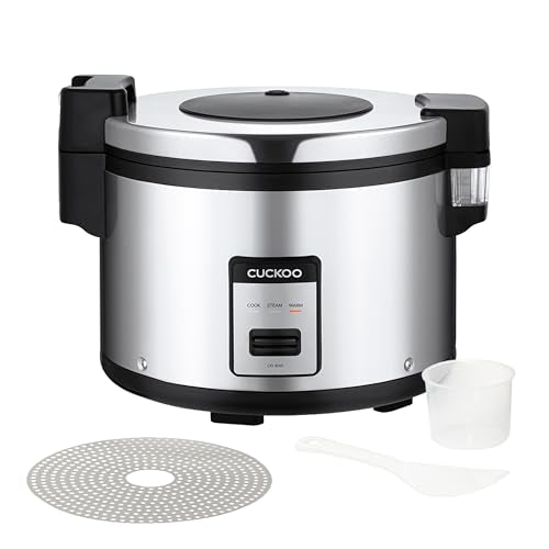 CUCKOO Commercial Rice Cooker & Warmer, Extra Large Rice Cooker 30-Cup Uncooked / 60-Cup Cooked, Professional Industrial Grain Cooker with Large Capacity, Easy One-Touch Operation, Silver (CR-3055) - My Kitchen Products