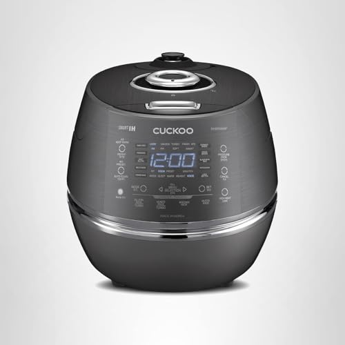 CUCKOO High Pressure Rice Cooker 6-Cup Uncooked / 12-Cup Cooked with Induction Heating Technology, Versatile Rice Maker with 13 Menu Options and Steam Plate, Voice Guide, Dark Gray (CRP-DHSR0609FD) - My Kitchen Products
