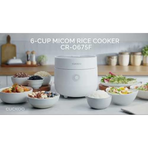 CUCKOO Micom Rice Cooker 3-Cup Uncooked / 6-Cup Cooked with Nonstick Inner Pot, Small Rice Maker with 8 Menu Options, Fuzzy Logic Technology, Auto Clean, Quick Rice Mode, White (CR-0375FW) - My Kitchen Products