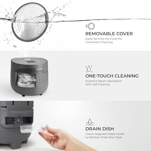 CUCKOO Micom Rice Cooker 3-Cup Uncooked / 6-Cup Cooked with Nonstick Inner Pot, Small Rice Maker with 8 Menu Options, Fuzzy Logic Technology, Auto Clean, Quick Rice Mode, Gray (CR-0375FG) - My Kitchen Products