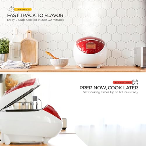 CUCKOO Micom Rice Cooker 6 Cup Uncooked / 12 Cup Cooked, Fuzzy Logic Rice Maker with Delay Timer & Keep Warm Setting, Versatile Food Steamer for Cooking, Non-Stick Inner Pot, Red (CR-0655F) - My Kitchen Products