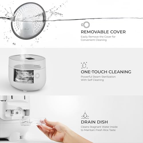 CUCKOO Micom Rice Cooker 6-Cup Uncooked / 12-Cup Cooked with Nonstick Inner Pot, Versatile Rice Maker with 9 Menu Options, Fuzzy Logic Technology, Auto Clean, Quick Rice Mode, White (CR-0675FW) - My Kitchen Products