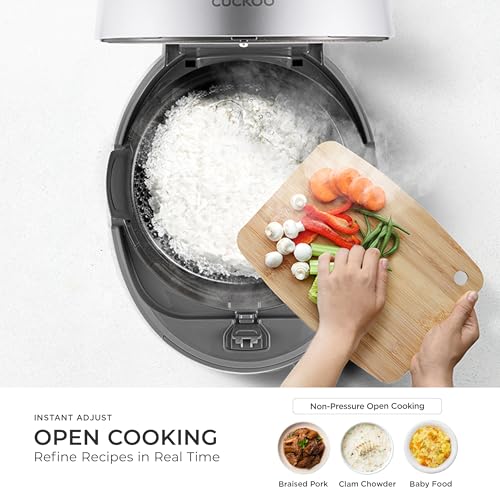 CUCKOO Twin Pressure Rice Cooker 6-Cup Uncooked / 12-Cup Cooked with Nonstick Inner Pot, Versatile Rice Maker & Warmer with 16 Menu Options, Open Cooking Mode, Voice Guide, Gray (CRP-ST0609FG) - My Kitchen Products