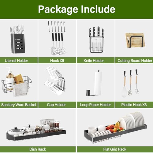 CUISIBOT Over Sink Dish Drying Rack, 3-Tier Full Stainless Steel Drainer Dish Rack Adjustable 20.9''-37.4'', Expandable Multifunctional Kitchen Organizer - My Kitchen Products