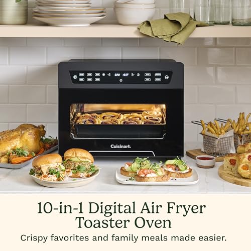 Cuisinart 10-in-1 Digital Air Fryer Toaster Oven, Countertop Convection Oven with Stainless Steel Interior Air Fry, Bake, Toast & Roast, Family Size Fits 4-lb. Chicken, PFAS Free Accessories - My Kitchen Products