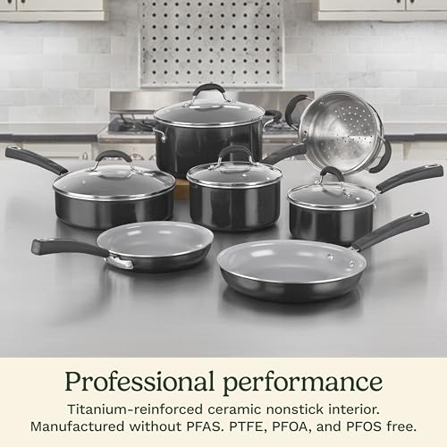 Cuisinart 11-Piece Nonstick Cookware Set, Ceramica XT, Black, 54C-11BK - My Kitchen Products