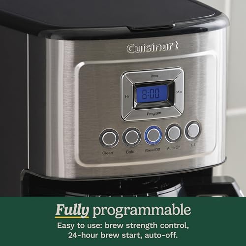 Cuisinart 12-Cup Coffee Maker, Programmable PerfecTemp Thermal Carafe Coffee Machine with 1-4 Cup Setting, Brew Strength Control and Brew Pause, Stainless Steel, DCC-3400NAS, Silver - My Kitchen Products