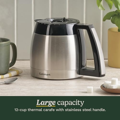 Cuisinart 12-Cup Coffee Maker, Programmable PerfecTemp Thermal Carafe Coffee Machine with 1-4 Cup Setting, Brew Strength Control and Brew Pause, Stainless Steel, DCC-3400NAS, Silver - My Kitchen Products