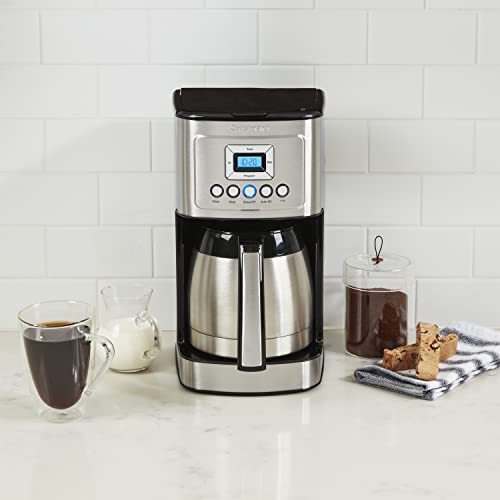 Cuisinart 12-Cup Coffee Maker, Programmable PerfecTemp Thermal Carafe Coffee Machine with 1-4 Cup Setting, Brew Strength Control and Brew Pause, Stainless Steel, DCC-3400NAS, Silver - My Kitchen Products