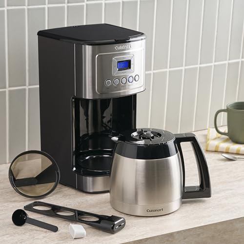 Cuisinart 12-Cup Coffee Maker, Programmable PerfecTemp Thermal Carafe Coffee Machine with 1-4 Cup Setting, Brew Strength Control and Brew Pause, Stainless Steel, DCC-3400NAS, Silver - My Kitchen Products