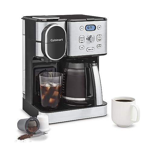 Cuisinart 12-Cup Coffee Maker, Single-Serve Brewer Glass Carafe, Automatic Hot & Iced Coffee Machine, Brew Strength Control and Pause, SS-16, Stainless Steel - My Kitchen Products