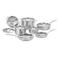 Cuisinart 12-Piece MultiClad Pro Triple Ply Stainless Stainless Steel Pots and Pans Set, Cookware Set Compatible with Induction, Electric, Gas Cooktops, Cool Grip Handles, Oven Safe to 500°F, Silver - My Kitchen Products