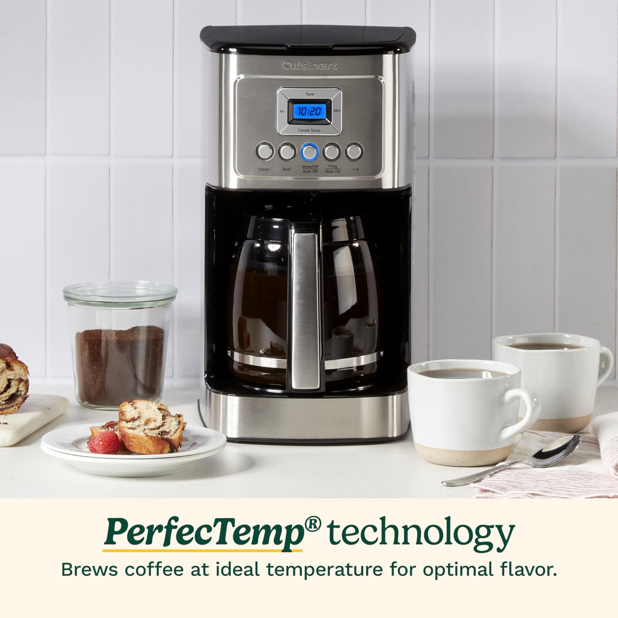 Cuisinart 14-Cup Coffee Maker, Programmable PerfecTemp Glass Carafe Coffee Machine with 1-4 Cup Setting, Brew Strength Control and Pause, Stainless Steel, DCC-3200NAS - My Kitchen Products