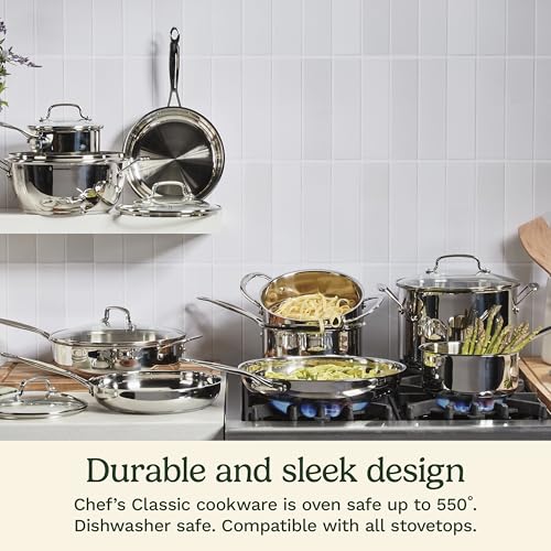 Cuisinart 1.5 Quart Sauce Pan with Cover, Stainless Steel Pot with Lid, Small Kitchen Pots, Dishwasher Safe, Compatible with Induction, Electric, Gas Cooktops, Oven Safe Saucepan, Cool Grip Handles - My Kitchen Products
