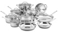 Cuisinart 17-Piece Stainless Steel Cookware Set, Chef's Classic Steel Collection with Pure Aluminum Core for Quick and Even Heat, Cool Grip Handles, Dishwasher Safe, 77-17N - My Kitchen Products