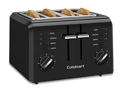 Cuisinart 4-Slice Compact Plastic Toaster, Black, CPT-142BKP1 - My Kitchen Products