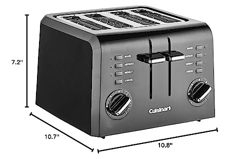Cuisinart 4-Slice Compact Plastic Toaster, Black, CPT-142BKP1 - My Kitchen Products