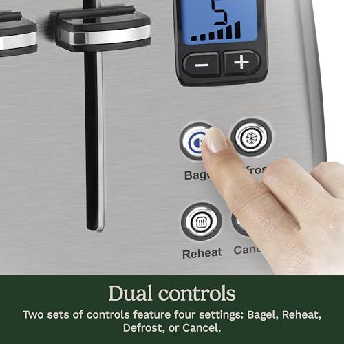 Cuisinart 4 Slice Countdown Motorized Toaster, Compact Design with Extra-Wide Slots for Toasting, Defrost & Reheat Functions, CPT-435P1, Stainless Steel - My Kitchen Products