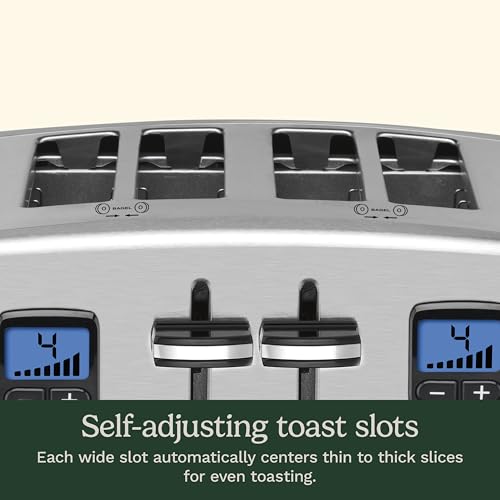 Cuisinart 4 Slice Countdown Motorized Toaster, Compact Design with Extra-Wide Slots for Toasting, Defrost & Reheat Functions, CPT-435P1, Stainless Steel - My Kitchen Products