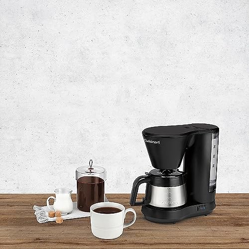 Cuisinart 5-Cup Coffee Maker with Stainless Steel Carafe, Coffee Machine with Removable Water Reservoir, Charcoal Water Filter, 30-Minute Keep Warm, and Brew Pause, DCC-5570NAS, Stainless Steel - My Kitchen Products