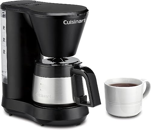 Cuisinart 5-Cup Coffee Maker with Stainless Steel Carafe, Coffee Machine with Removable Water Reservoir, Charcoal Water Filter, 30-Minute Keep Warm, and Brew Pause, DCC-5570NAS, Stainless Steel - My Kitchen Products