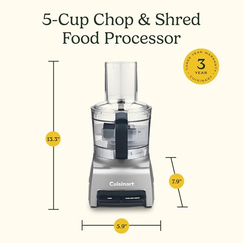 Cuisinart 5‑Cup Chop & Shred Food Processor, Compact Food Chopper, Easy‑Store Design, Silver FP-5 - My Kitchen Products