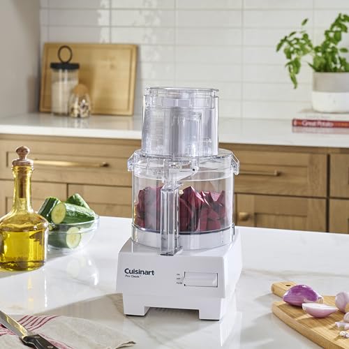 Cuisinart 7-Cup Pro Classic Food Processor, 600-Watt Motor, Vegetable Chopper & Blender for Mincing, Dicing, Shredding, Puree & Kneading Dough, DLC-10SYP1, White - My Kitchen Products