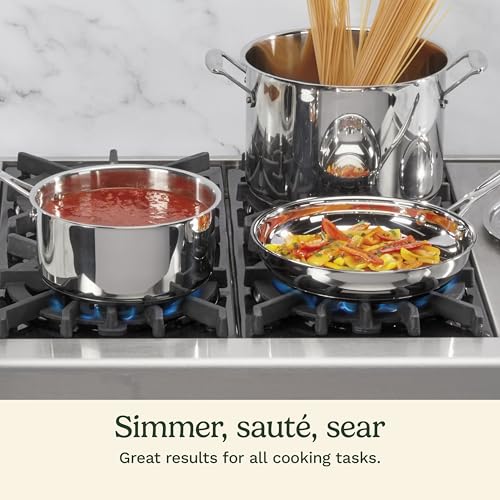 Cuisinart 7-Piece Stainless Steel Pots and Pans Set, Cookware Set Compatible with Induction, Electric, Gas Cooktops, Aluminum Core for Quick Even Heat, Cool Grip Handles, Dishwasher Safe, Oven Safe - My Kitchen Products