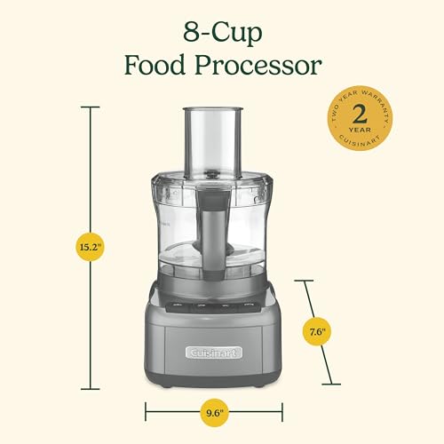 Cuisinart 8 Cup Food Processor, 350-Watt Motor, Gunmetal, FP-8GMP1 - My Kitchen Products