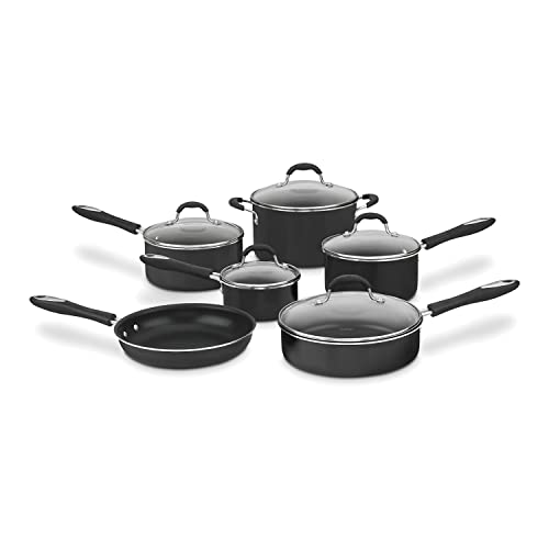 Cuisinart Advantage Nonstick Cookware Set, 11-Piece Pots and Pans Cooking Set with Aluminum Core for Quick and Even