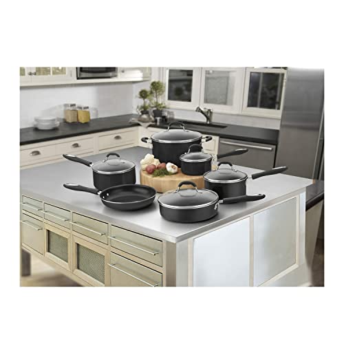 Cuisinart Advantage Nonstick Cookware Set, 11-Piece Pots and Pans Cooking Set with Aluminum Core for Quick and Even Heating, Easy Grip Handles, Dishwasher Safe, 55-11BK - My Kitchen Products