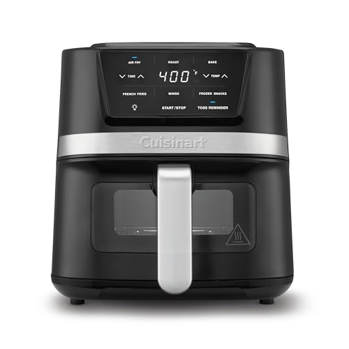 Cuisinart Air Fryer, 2.6-Quart Compact Basket Fryer with 3 Cooking Functions to Air Fry, Roast, and Bake, 3 Airfryer Presets, Dishwasher-Safe Parts, AIR-80, Stainless Steel & Black - My Kitchen Products