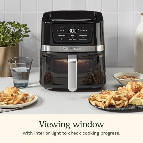 Cuisinart Air Fryer, 2.6-Quart Compact Basket Fryer with 3 Cooking Functions to Air Fry, Roast, and Bake, 3 Airfryer Presets, Dishwasher-Safe Parts, AIR-80, Stainless Steel & Black - My Kitchen Products