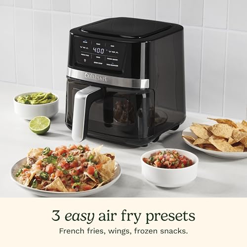 Cuisinart Air Fryer, 2.6-Quart Compact Basket Fryer with 3 Cooking Functions to Air Fry, Roast, and Bake, 3 Airfryer Presets, Dishwasher-Safe Parts, AIR-80, Stainless Steel & Black - My Kitchen Products