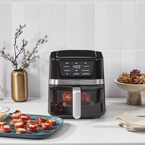 Cuisinart Air Fryer, 2.6-Quart Compact Basket Fryer with 3 Cooking Functions to Air Fry, Roast, and Bake, 3 Airfryer Presets, Dishwasher-Safe Parts, AIR-80, Stainless Steel & Black - My Kitchen Products