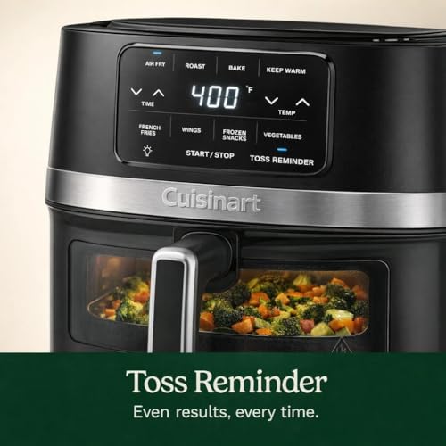 Cuisinart Air Fryer, 4.5-Quart Basket Fryer with 4 Cooking Functions to Air Fry, Roast, Bake, and Keep Warm, 4 Airfryer Presets, Dishwasher-Safe Parts, AIR-160NAS, Stainless Steel & Black - My Kitchen Products