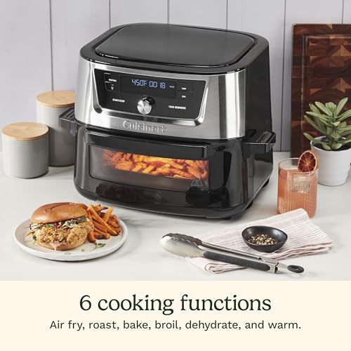 Cuisinart Air Fryer, 9-Quart Basket Stainless Steel Fryer Oven with 6 Presets to Roast, Bake, Broil, Air Fry, Dehydrate and Keep Warm, Dishwasher-Safe Parts, Quick & Easy Meals, AIRX-221, Black - My Kitchen Products