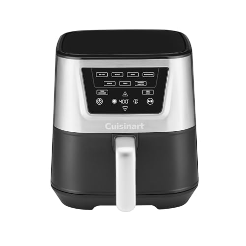 Cuisinart Air Fryer, Large 6-Quart Basket with 4 Cooking Functions to Air Fry, Bake, Roast, and Keep Warm, 3 Presets, PFAS-Free, Dishwasher-Safe Parts, AIR-180, Black & Stainless Steel - My Kitchen Products