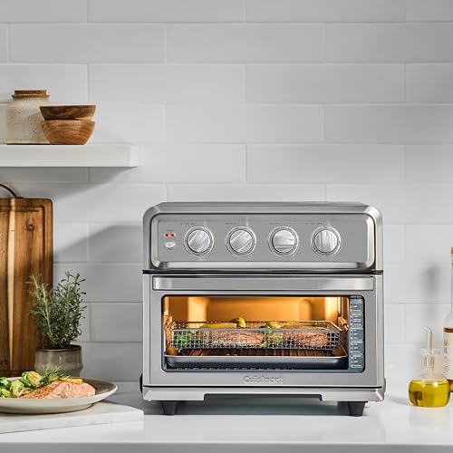 Cuisinart Air Fryer Toaster Oven, 1800W, 8-in-1 with Air Fry, Convection, Broil & Warm, 0.6 Cubic Feet, 60-Minute Timer, TOA-70NAS, Stainless Steel - My Kitchen Products