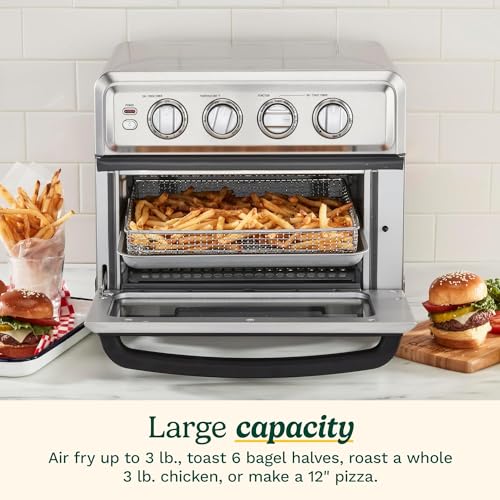 Cuisinart Air Fryer Toaster Oven, 1800W, 8-in-1 with Air Fry, Convection, Broil & Warm, 0.6 Cubic Feet, 60-Minute Timer, TOA-70NAS, Stainless Steel - My Kitchen Products